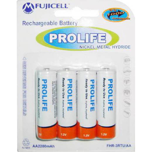 FUJICELL PROLIFE NiMH AA 2200mAh BL4 FHR-3RTU/A - FUJICELL PROLIFE NiMH AA 2200mAh BL4 FHR-3RTU/A