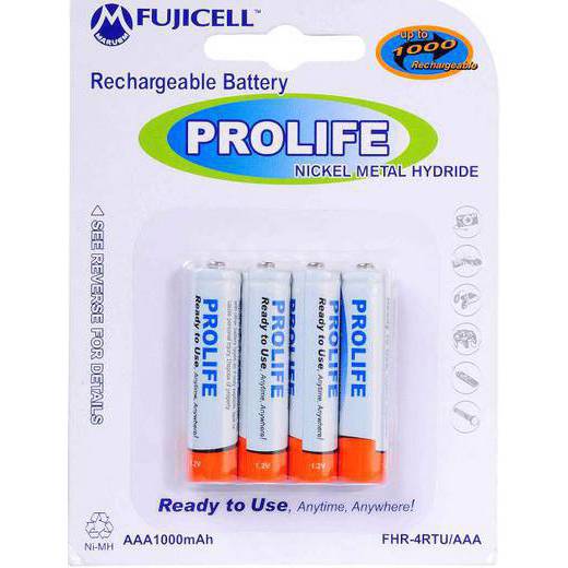 FUJICELL PROLIFE NiMH AAA 1000mAh BL2 FHR-4RTU/AAA