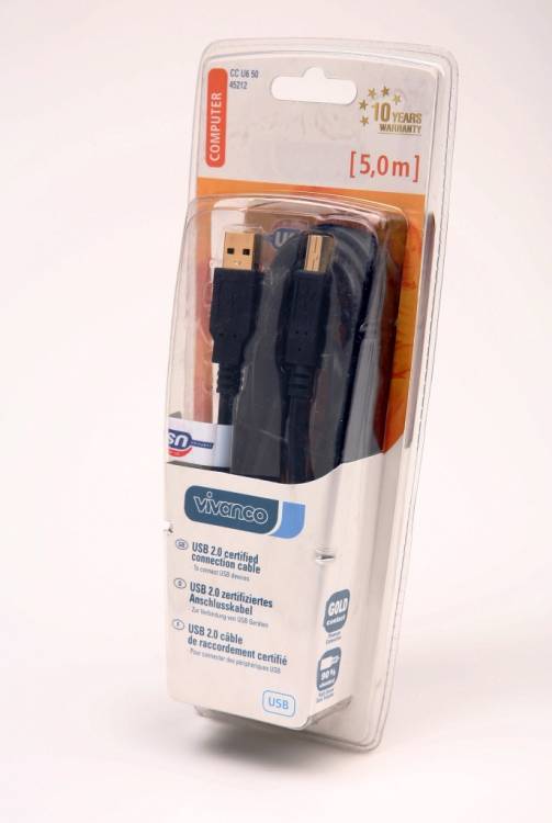 VIVANCO CC U6 50  45212 USB 5м черный BL1