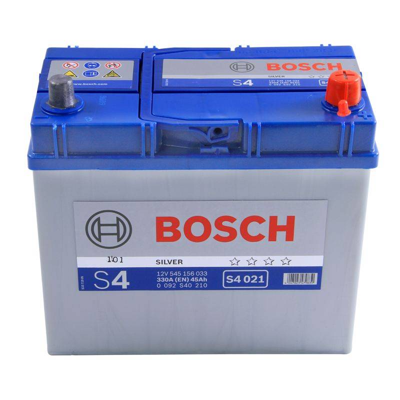 Аккумулятор Bosch S4 Silver 45 Ач 330 A обр. пол. S4021 545156 В32 238*129*227 - Аккумулятор Bosch S4 Silver 45 Ач 330 A обр. пол. S4021 545156 В32 238*129*227
