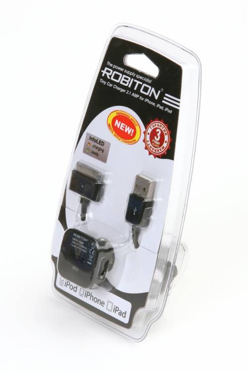 ROBITON App02 Tiny Car Charger 2.1A iPhone/iPad BL1