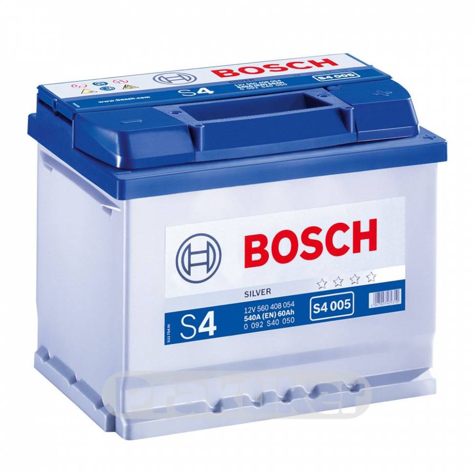 Аккумулятор Bosch S4 Silver 60 Ач 540 А обр. пол. S4005 560408 D24 242*175*190 - Аккумулятор Bosch S4 Silver 60 Ач 540 А обр. пол. S4005 560408 D24 242*175*190