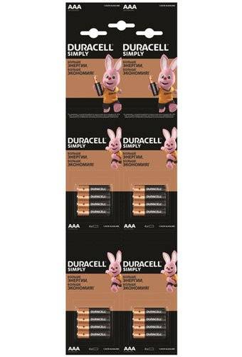 DURACELL SIMPLY LR03 отрывной 4*4 BL16 - DURACELL SIMPLY LR03 отрывной 4*4 BL16