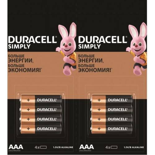 DURACELL SIMPLY LR03 отрывной 4*4 BL16 - DURACELL SIMPLY LR03 отрывной 4*4 BL16