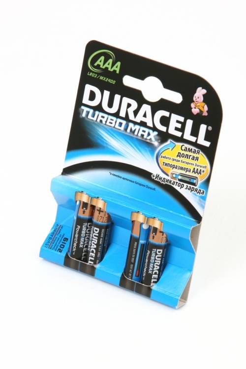 DURACELL TURBO MAX LR03 с индикатором заряда BL4