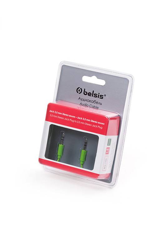 Belsis BGL 1105 Jack 3,5 mm Stereo вилка-Jack 3,5 mm Stereo вилка 1,5м зеленый BL1 - Belsis BGL 1105 Jack 3,5 mm Stereo вилка-Jack 3,5 mm Stereo вилка 1,5м зеленый BL1