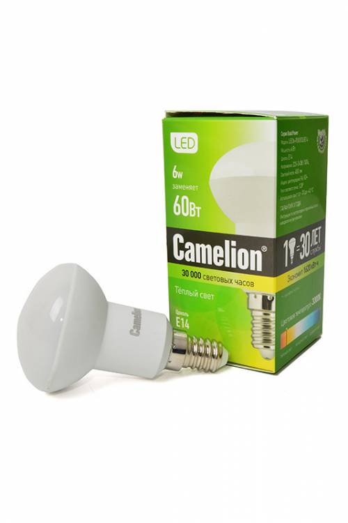 Camelion LED6-R50/830/E14 3000K 6Вт BL1