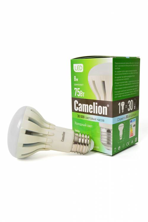 Camelion LED8-R63/845/E27 4500K 8Вт BL1