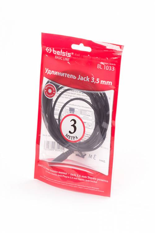 Belsis BL 1033 Jack 3,5 mm Stereo вилка - Jack 3,5 mm Stereo розетка 3м BL1