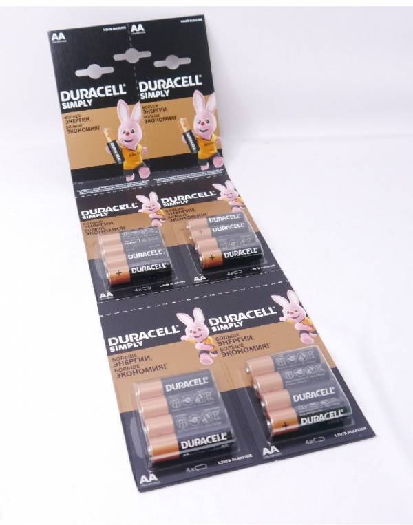 DURACELL SIMPLY LR6 отрывной 4*4 BL16 - DURACELL SIMPLY LR6 отрывной 4*4 BL16