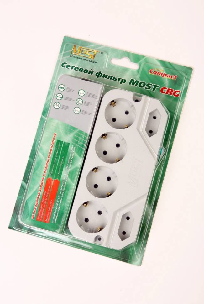 MOST COMPACT CRG-б 2м 6 розеток, белый BL1 - MOST COMPACT CRG-б 2м 6 розеток, белый BL1