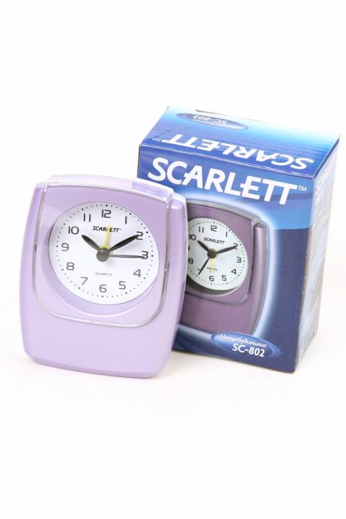 SCARLETT SC-802 будильник, классик, фиолетовый