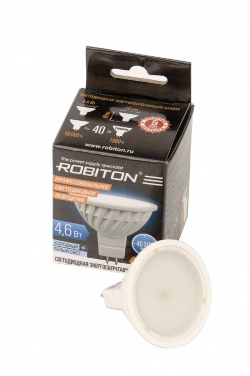 ROBITON LED MR16-4.6W-220V-4200K-GU5.3 BL1