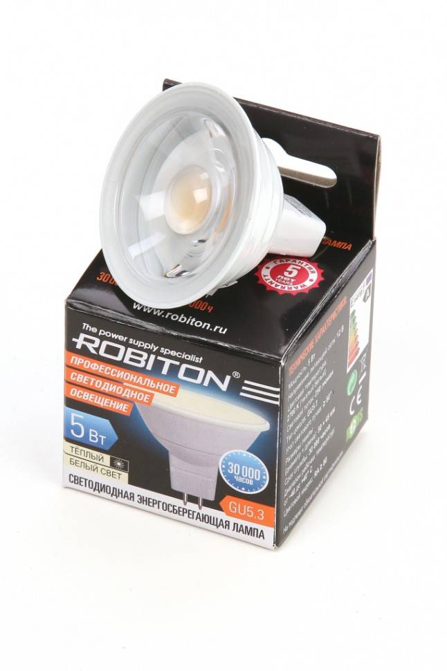 ROBITON LED MR16-5W-12V-2700K-GU5.3 BL1 - ROBITON LED MR16-5W-12V-2700K-GU5.3 BL1
