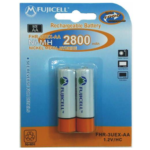 FUJICELL NiMH Rechargeable AA 2800mAh BL2 FHR-3UEX-AA - FUJICELL NiMH Rechargeable AA 2800mAh BL2 FHR-3UEX-AA